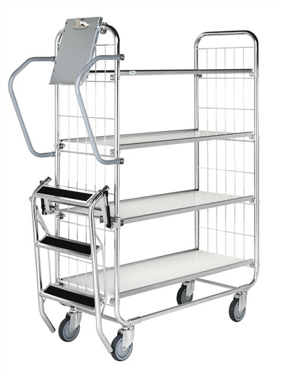 Series 8000 Shelving Trolley – Electrogalvanised – 250 kg Capacity (1395 × 470 × 1590 mm)