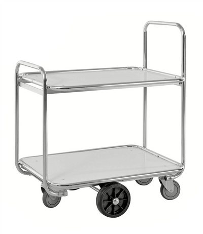 Order Picking Trolley – 2 Tier Electrogalvanised with Laminate Shelves – 300kg Capacity