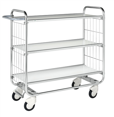 Series 8000 Shelving Trolley – Electrogalvanised with Central Lock – 250 kg Capacity (1395 × 470 × 1120 mm)