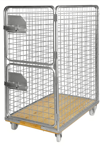 Roll Container with Wooden Base – Heavy Duty Galvanised Roll Cage | 800kg Load Capacity