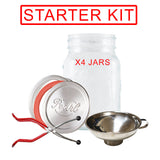 Glass Preserving Empty Jar Starter Kit with 4 x 500ml Jars, Lifting Tongs & Funnel