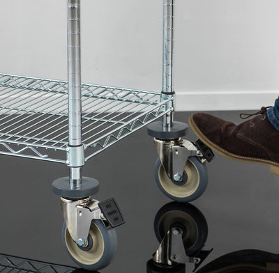 Zinc Wire Shelving – Mobile Unit 1740mm High | 4 Tier Heavy Duty Storage Rack