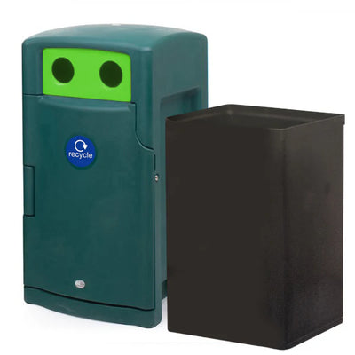 110 Litre External Bottle & Can Recycling Bin – Lockable MDPE Recycling Unit with Liner
