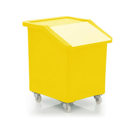 89 Litre Food Approved MDPE Ingredients Trolley Mobile Bin, Flap Lid