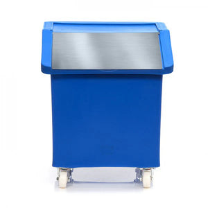 142 Litre Ingredients Trolley with Stainless Steel Flap Lid – Food Approved Mobile Storage Bin