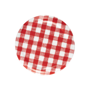 Tapa de rosca de 63MM con estampado de cuadros rojos