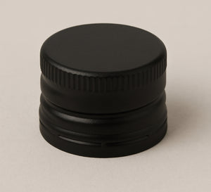 Tapa negra a prueba de manipulaciones de 18 mm con forro de EPE – Ideal para botellas de aceite