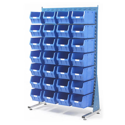 Free-Standing Louvred Panels with Bins | Single Sided Mild Steel Storage Unit