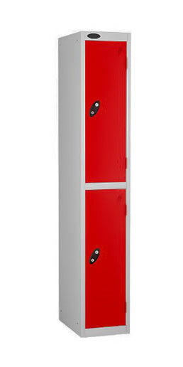 2 Door Steel Locker 305 x 460 x 1760mm Anti-Bacterial Powder Coated Mild Steel