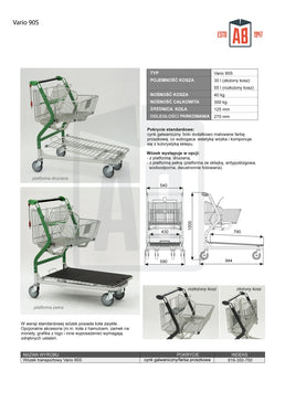 Vario 90S Transport Trolley – Foldable Basket Trolley with Wire Platform