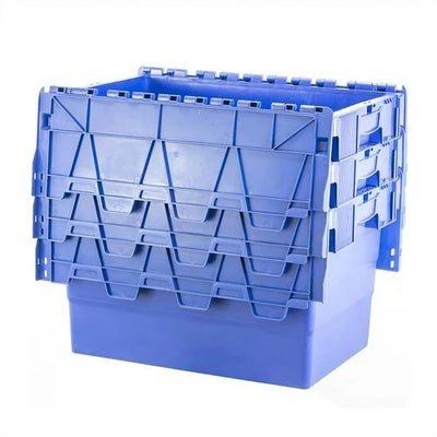 Attached Lid Tote Box - 600x400x320mm, Nestable, 60 L