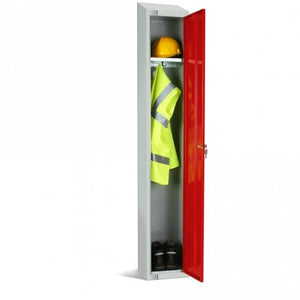 Coloured Steel Locker with Sloping Top, Cam Key Lock, 300 x 450 x 1950mm