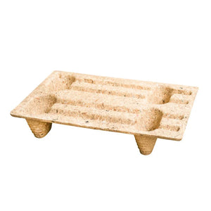 Palet de exhibición de madera prensada – 600x400x120mm – 4 Patas – Apilable – Capacidad de 250kg