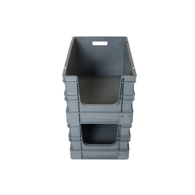 Contenedor de recogida de basuras europeo, 600 x 400 x 330 mm, plástico, parte delantera abierta, 65 l