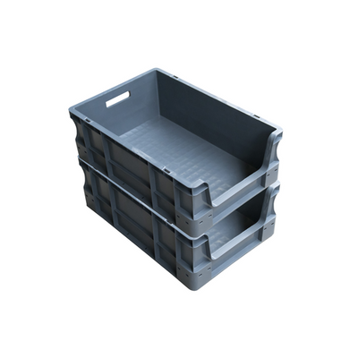 Caja de recogida europea, 600 x 400 x 230 mm, de plástico, con parte delantera abierta, 45 l