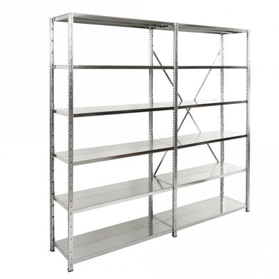 Galvanised Boltless Shelving Unit 1000 x 2000mm – 6 Shelf Industrial Steel Storage Bay