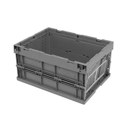 Folding Plastic Crate With Lid – 396x297x214mm – 18L – Closed Sides & Base
