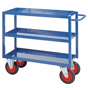 Heavy Duty Steel 3 Shelf Tray Trolley, 350kg Capacity, 900mm High