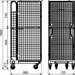 Folding Logistics Container KLS-3 – 700 x 800 x 1900mm | Nestable Roll Container | 450kg Capacity
