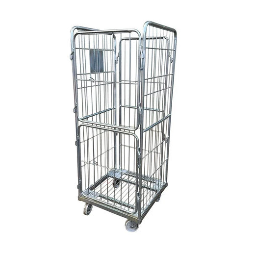 Contenedor Rodante de Lavandería de Acero – 680x680x1700mm, Galvanizado Eléctricamente con Puerta Dividida con Bisagra