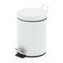 Metal Pedal Bin – White Epoxy Steel Foot Operated Waste Bin, 3L to 20L
