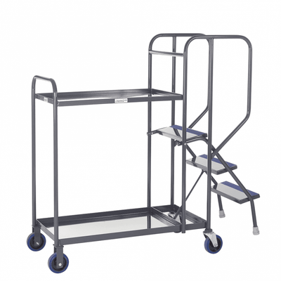 Order Picking Trolley with 2 Steel Shelves 300kg Capacity