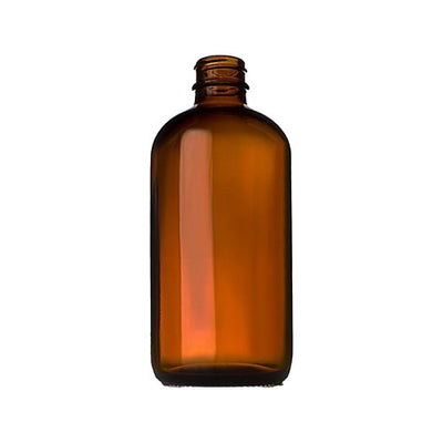 240ml Amber Boston Round Glass Bottle – Screw Neck Bottle