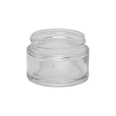 30ml Clear Squat Glass Jar – White Flint Cosmetic Jar – Wide Mouth Beauty Container