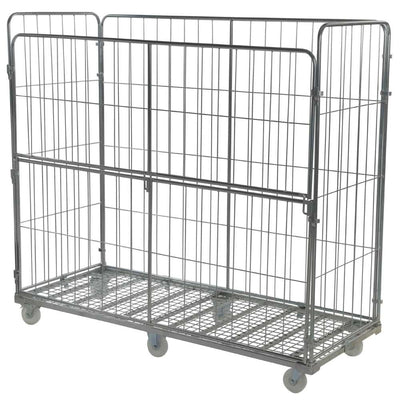 Three-Sided Super Jumbo Demountable Roll Pallet – 800 x 2000 Base, Heavy-Duty 500kg Capacity, Bright Zinc Finish