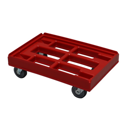 Plastic Dolly – 610x410x195mm – Red, Closed Grid, HACCP-Compliant