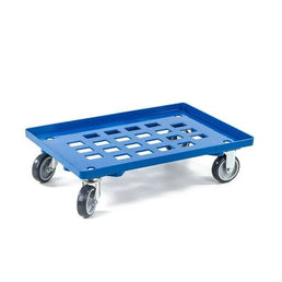 Plastic Dolly – 615x415x175mm – Grid Base, Blue, Stackable