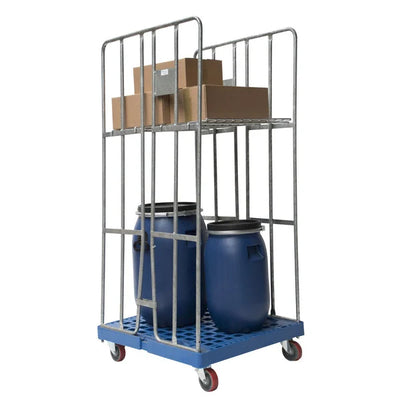 2-Sided Roll Container – 810x720x1680mm, Hot-Dip Galvanized with Clamping Gates & Straps