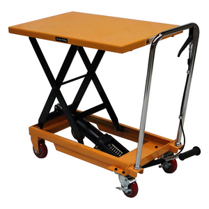 Mesa elevadora de tijera 935x450mm – capacidad de carga de 150 kg, móvil con frenos