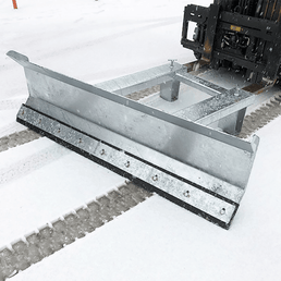 Galvanised Snow Plough Forklift Truck Attachment – Fixed -15° Angle, 683mm Centres