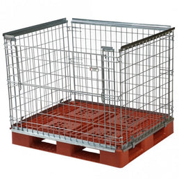 Stackable Pallet Retention Unit with Half Hinged Gate