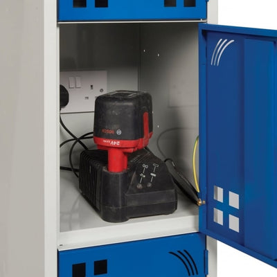 Tool Charging Steel Locker with Perforated Doors and Cam Key Lock