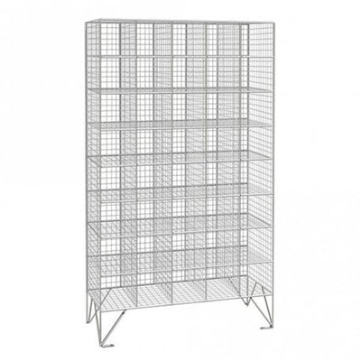 Wire Mesh Multi-Compartment Locker – Free-Standing Storage Unit