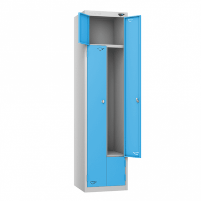 Z Twin Steel Locker with Cam - Key Lock - 450 x 450 x 1800mm