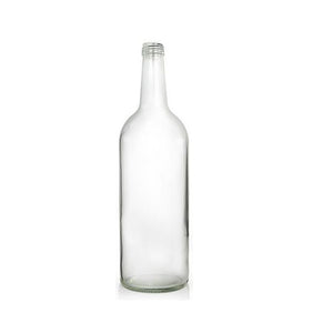 Botella de vidrio transparente de 1 litro