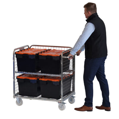 Three Sided Compact Merchandise Picking Trolley