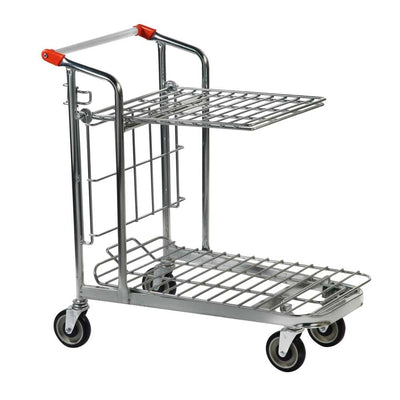 Nestable Stock Trolley with Folding Shelf