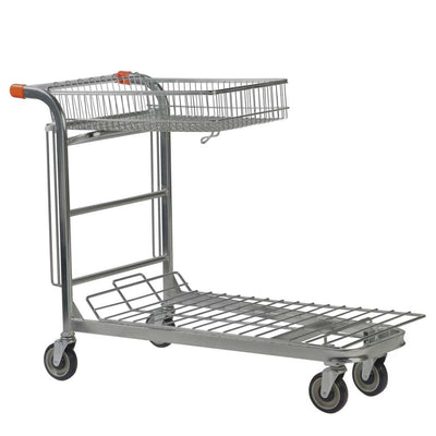 Nestable Stock Trolley with Folding Basket