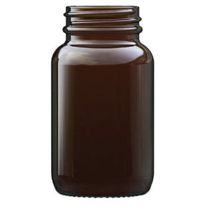 Frasco de vidrio para polvo ámbar de 100 ml