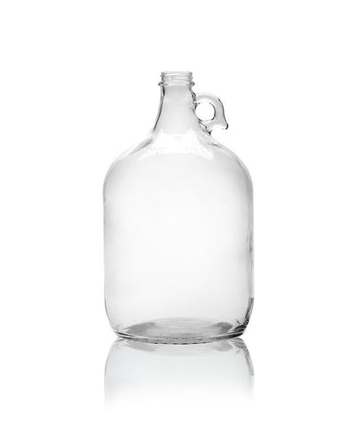 1 Gallon (128oz) Clear Glass Flagon Growler with Handle