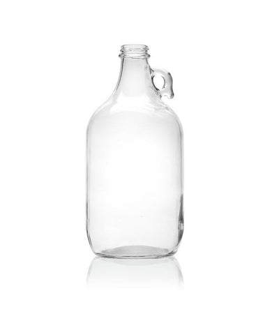 0.5 Gallon (64oz) Clear Glass Flagon Growler with Handle