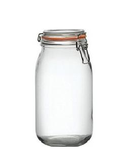 2000ml clear glass kilnclip jar with clip top closure