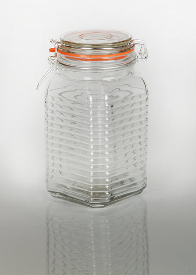 1300ml Ribbed Kilnclip Glass Jar