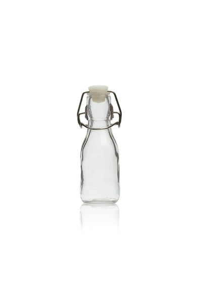 Botella de vidrio con tapón basculante para agua, jugo o limonada, de 100 ml