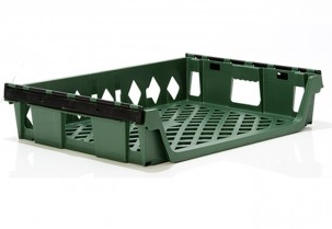 Stackable 12 Loaf Bread Tray (Green) Angled View