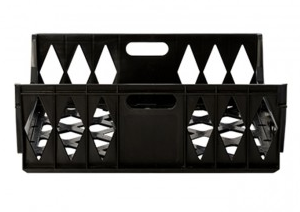 Stackable 10 Loaf Ventilated Bread Tray (Black) Back View